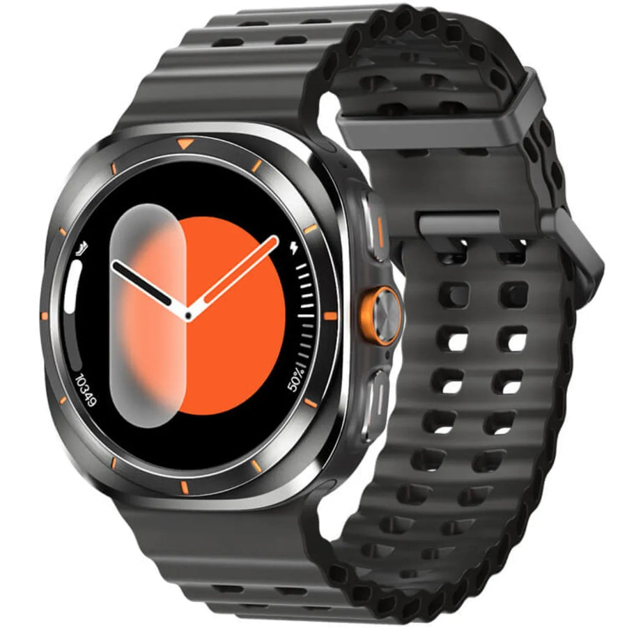 TF 7 Round Dial 7-in-1 Smart Watch with Metal Chain & Multi-Strap Set