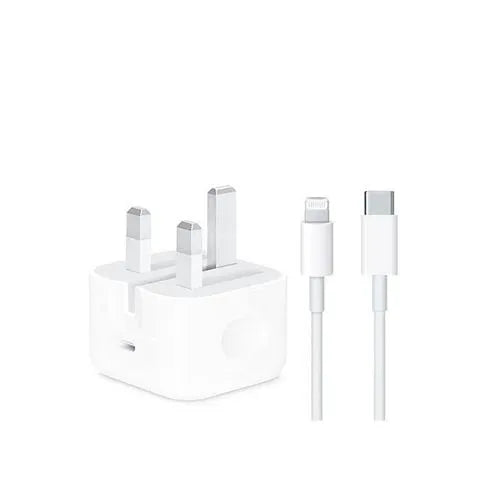 iPhone 25W PD Fast Charger (3-Pin) with USB-C to Lightning Cable - Complete Kit